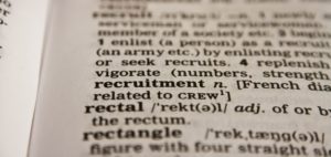 Recruitment written in the dictionary